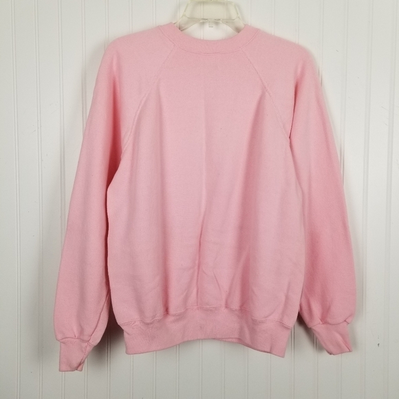 Vintage 90s USA Tultex Blank Crew Neck Sweatshirt Pink Adult Medium Cotton Blend - Picture 11 of 11